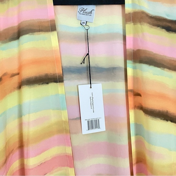 Revolve Plush NWT Apparel Sunset Kimono Women XS Multicolor Stripe Swim Cover Up - Picture 5 of 8